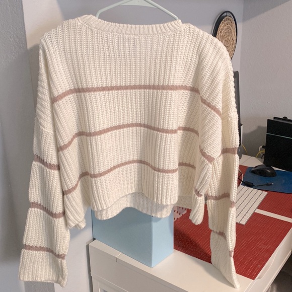 Oversized white stripes sweater - Picture 4 of 8